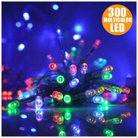 Catena Luci A Led Luminosa Natalizia 15,5 Metri 300 Led Multicolor 8 Giochi Luce - Foto 2